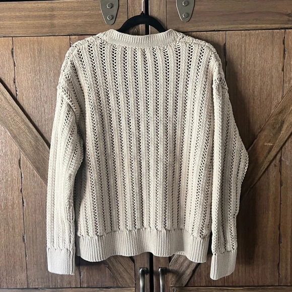 Haven Well Within Open Stitch Cardigan Button Down Sweater Fawn Size XL EUC - Picture 5 of 8